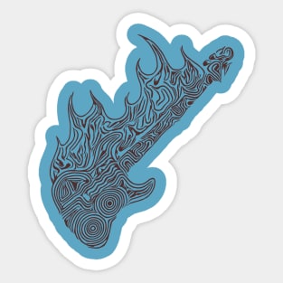 Flaming Bass Guitar Sticker